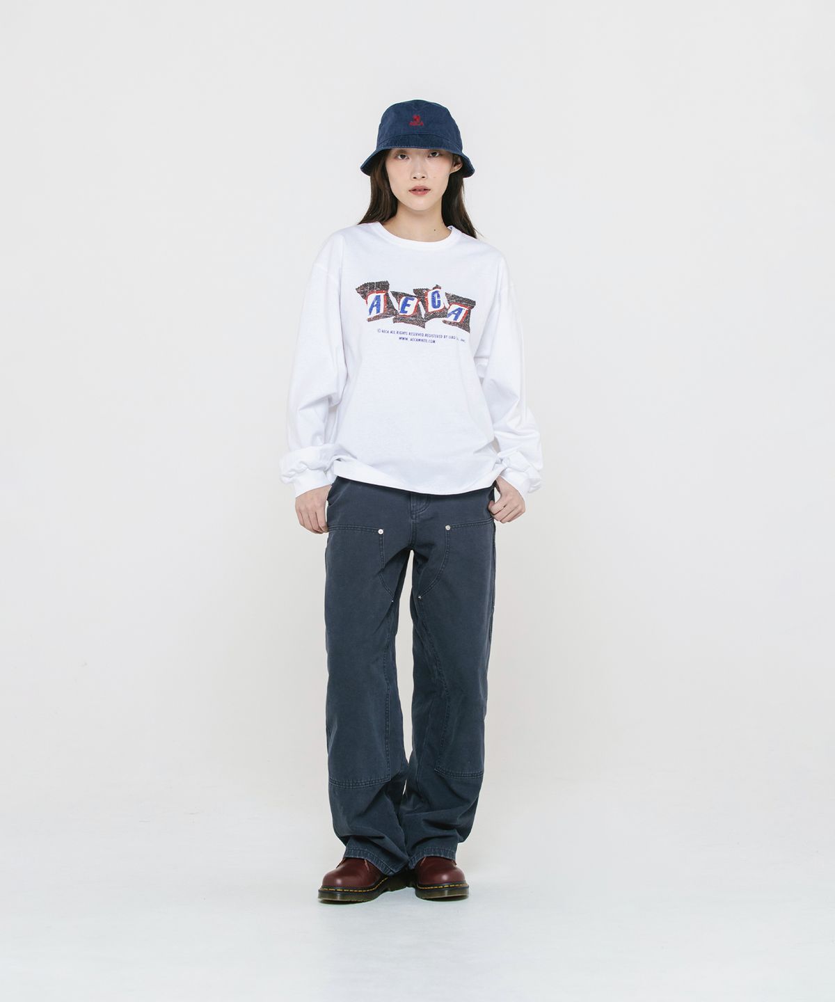 에이카화이트(AECA) AECA CHOCOLATE BAR LONG SLEEVE-WHITE