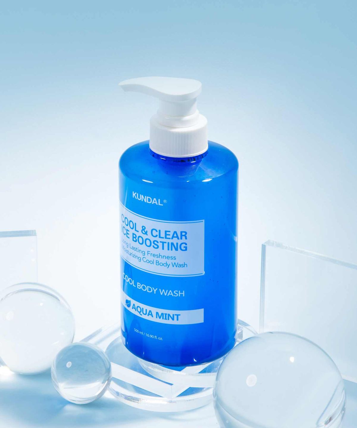 쿤달(KUNDAL) 쿨 앤 클리어 아이스 부스팅 쿨 바디워시 아쿠아민트 500ml 2구