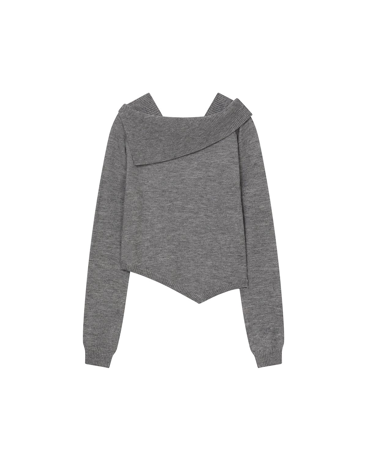 MUSINSA公式 | MISEKI SEOUL Oblique line button knit GREY