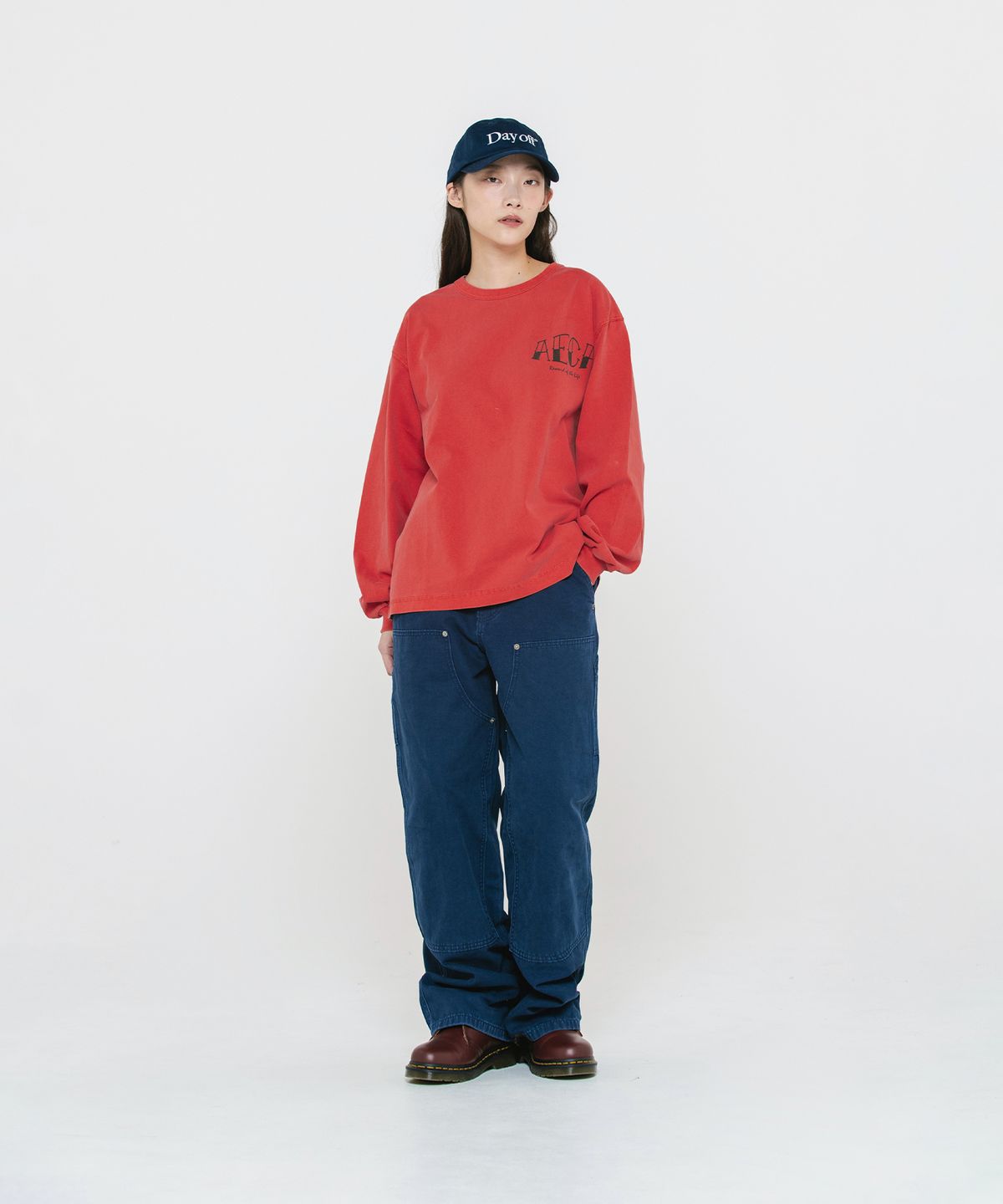 에이카화이트(AECA) VINTAGE DOUBLE KNEE PIGMENT PANTS-NAVY