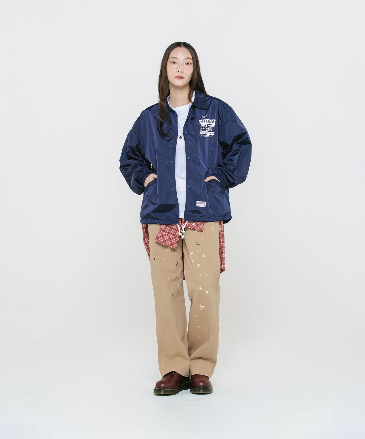 에이카화이트(AECA) SPLATER PAINTED BANDING CHINO PANTS-BEIGE