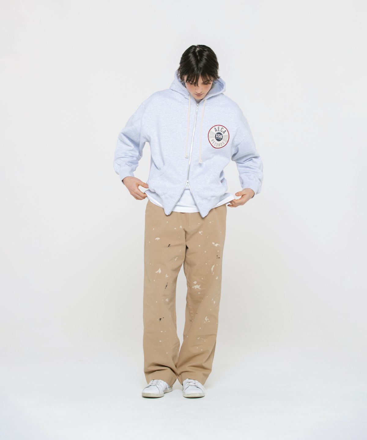 에이카화이트(AECA) SPLATER PAINTED BANDING CHINO PANTS-BEIGE