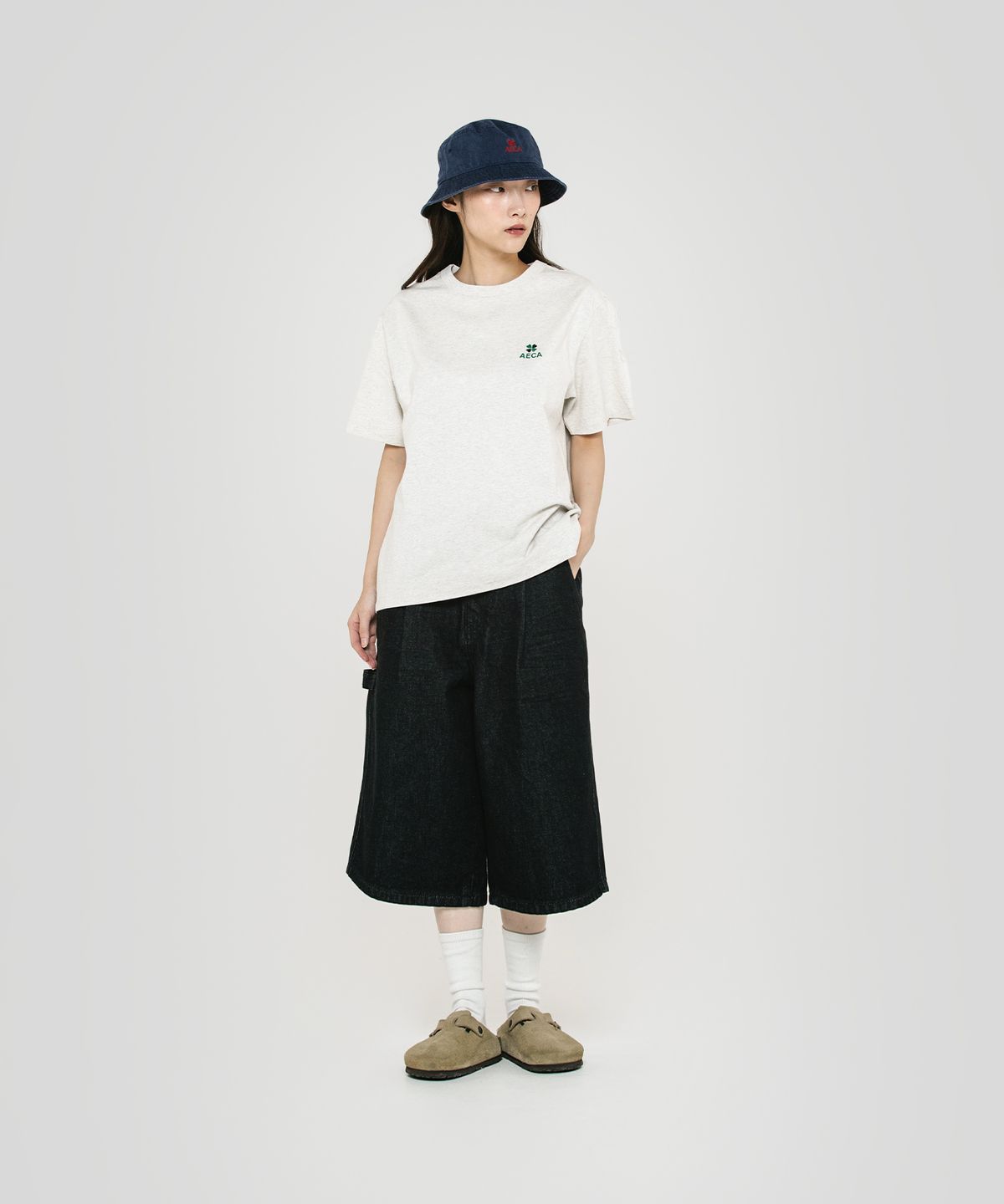 에이카화이트(AECA) EVERYDAY AECA CLOVER HALF SLEEVE TEE-GREEN