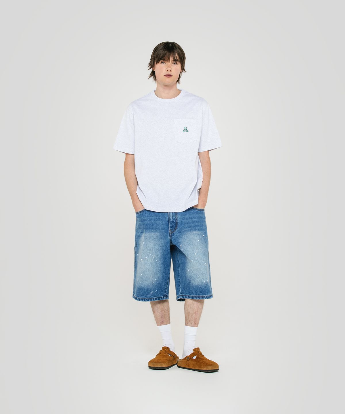 에이카화이트(AECA) EVERYDAY AECA CLOVER POCKET TEE-WHITE