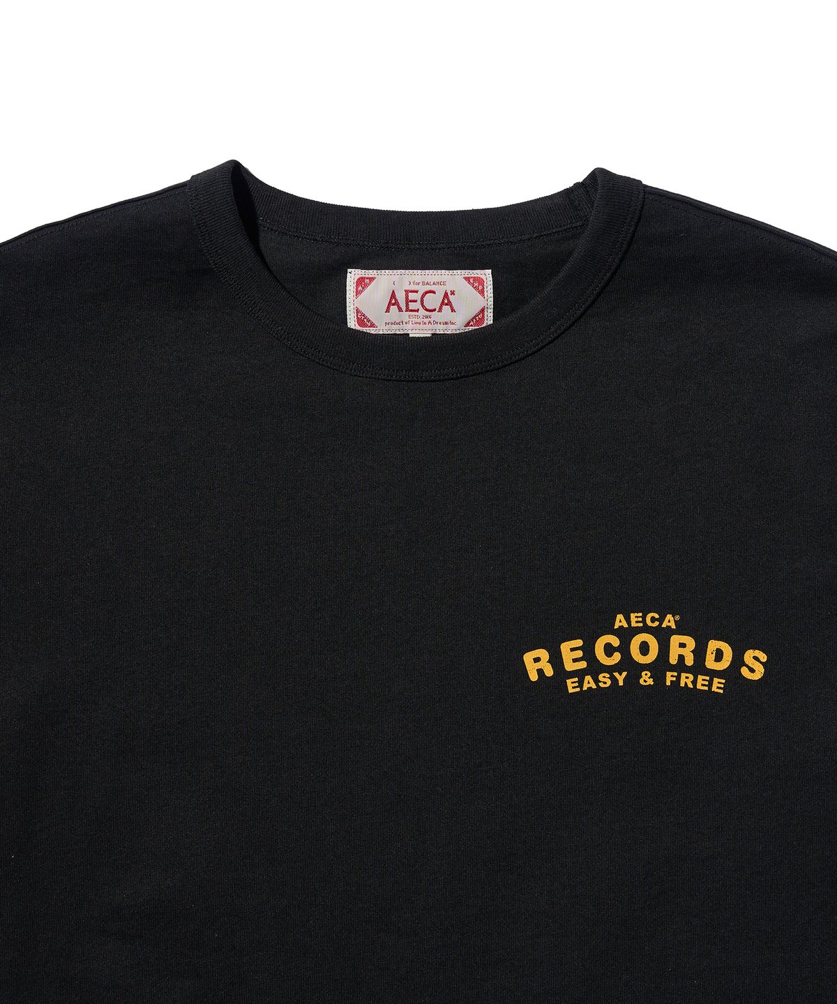 에이카화이트(AECA) AECA RECORD SHOP HALF SLEEVE TEE-BLACK