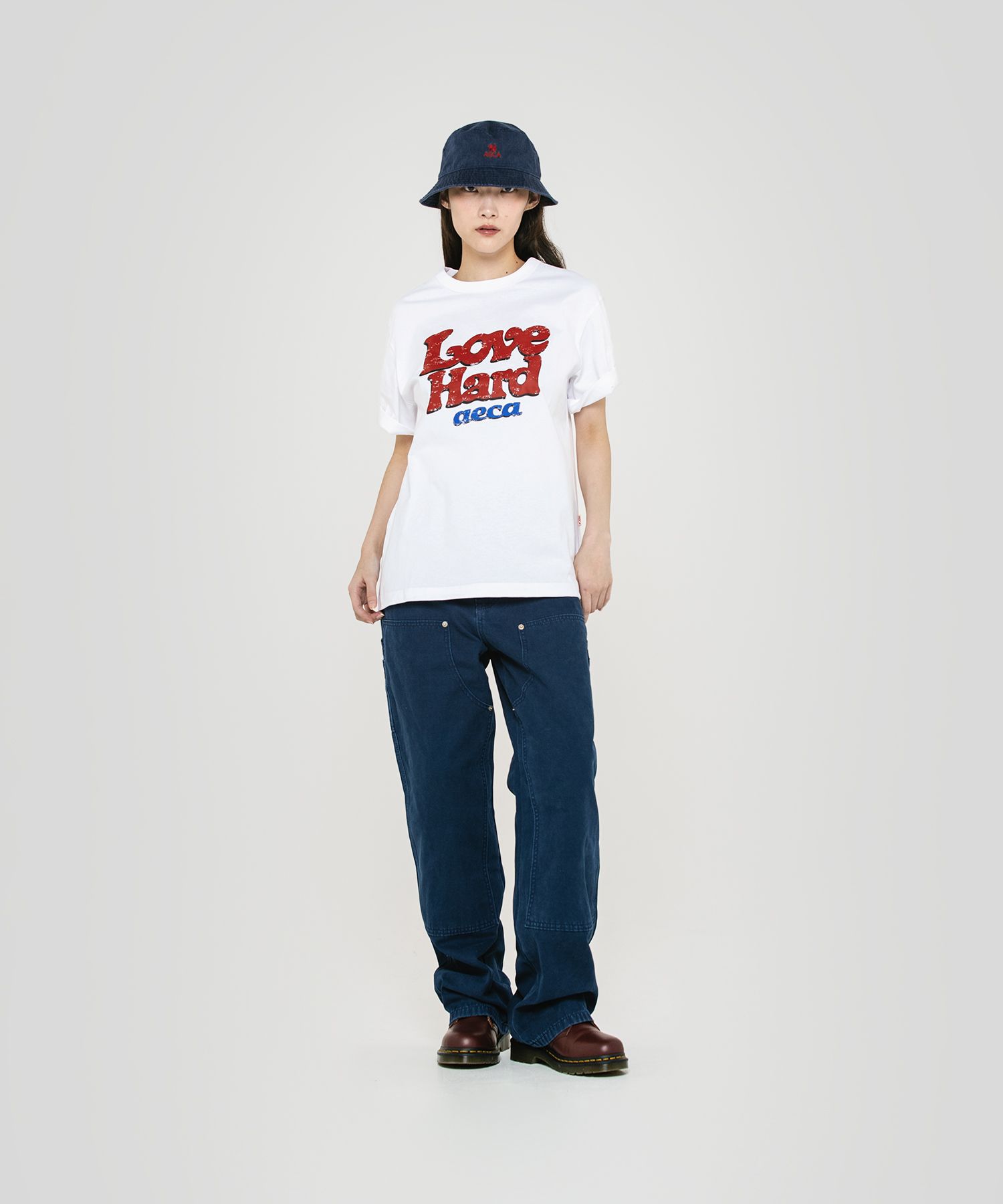【韓国AECA WHITE エイカホワイト】LOVE HARD HALF SLEEVE-WHITE 에이카화이트 | LOVE HARD HALF SLEEVE-WHITE