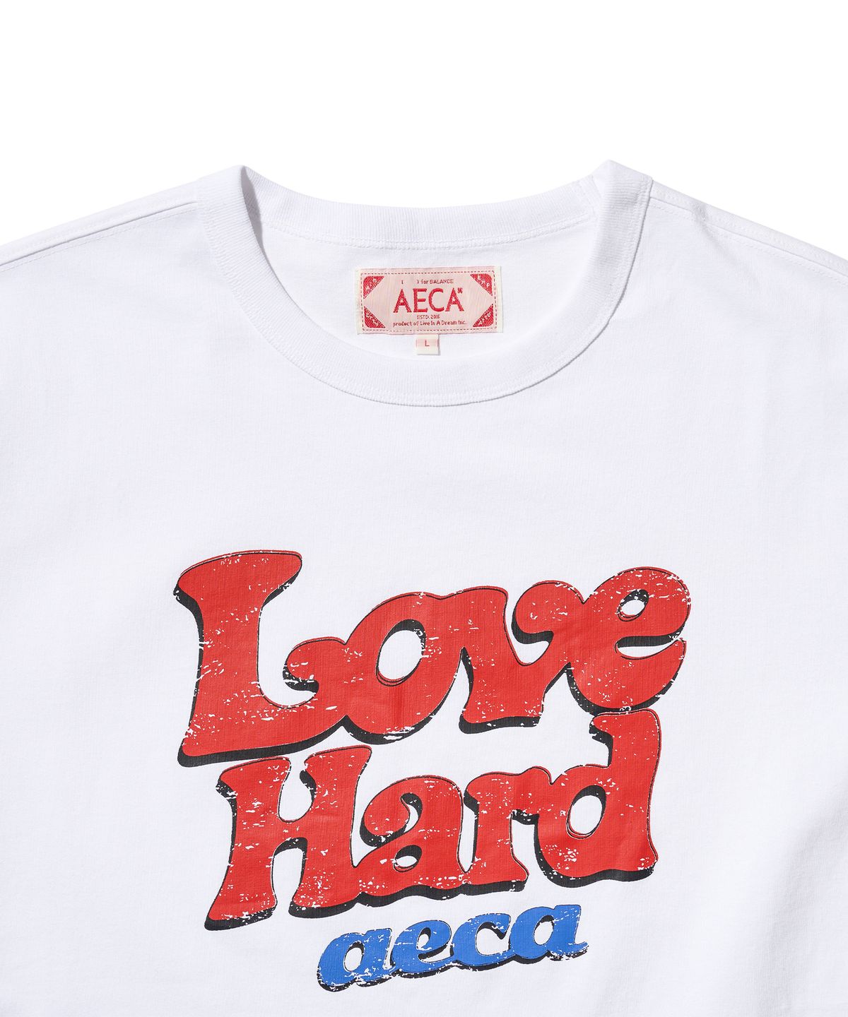 에이카화이트(AECA) LOVE HARD HALF SLEEVE-WHITE