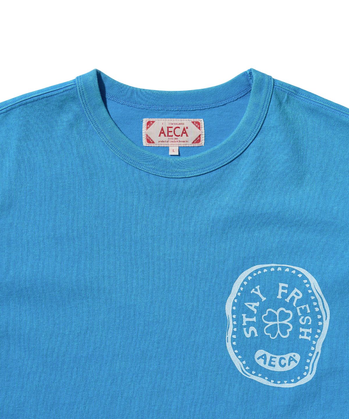 에이카화이트(AECA) STAY FRESH HALF SLEEVE-SUNFADE BLUE