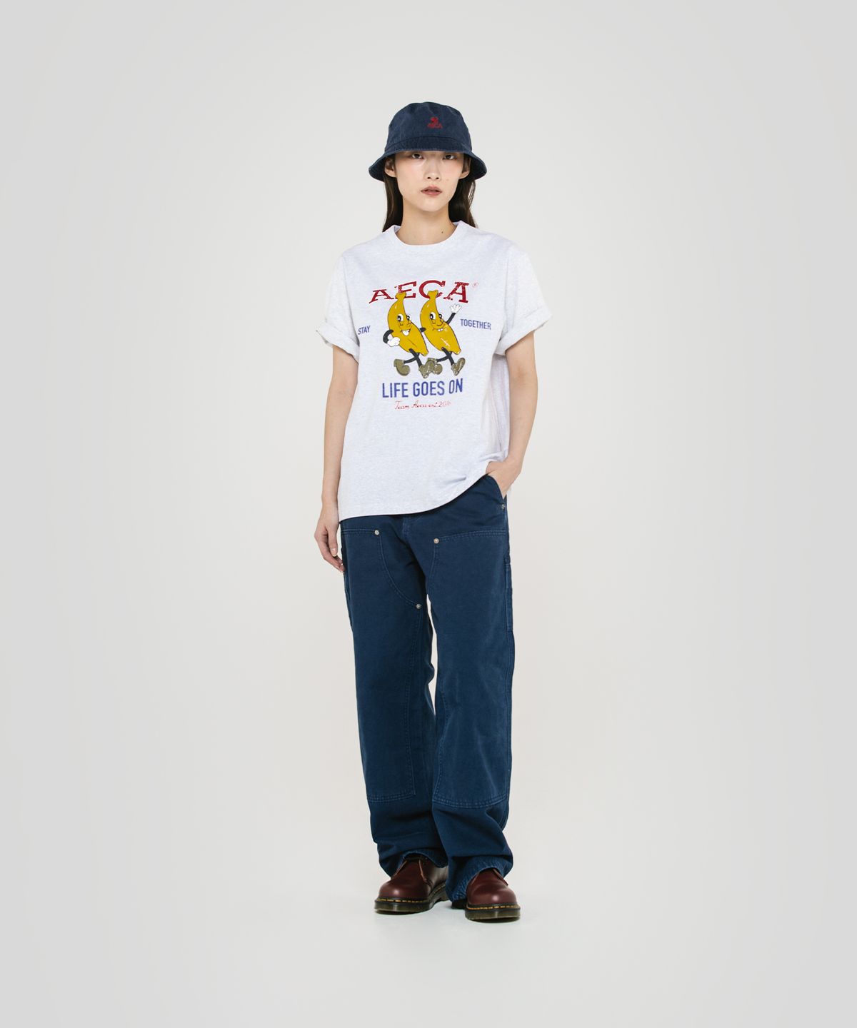 에이카화이트(AECA) STAY TOGETHER HALF SLEEVE-LIGHT GREY