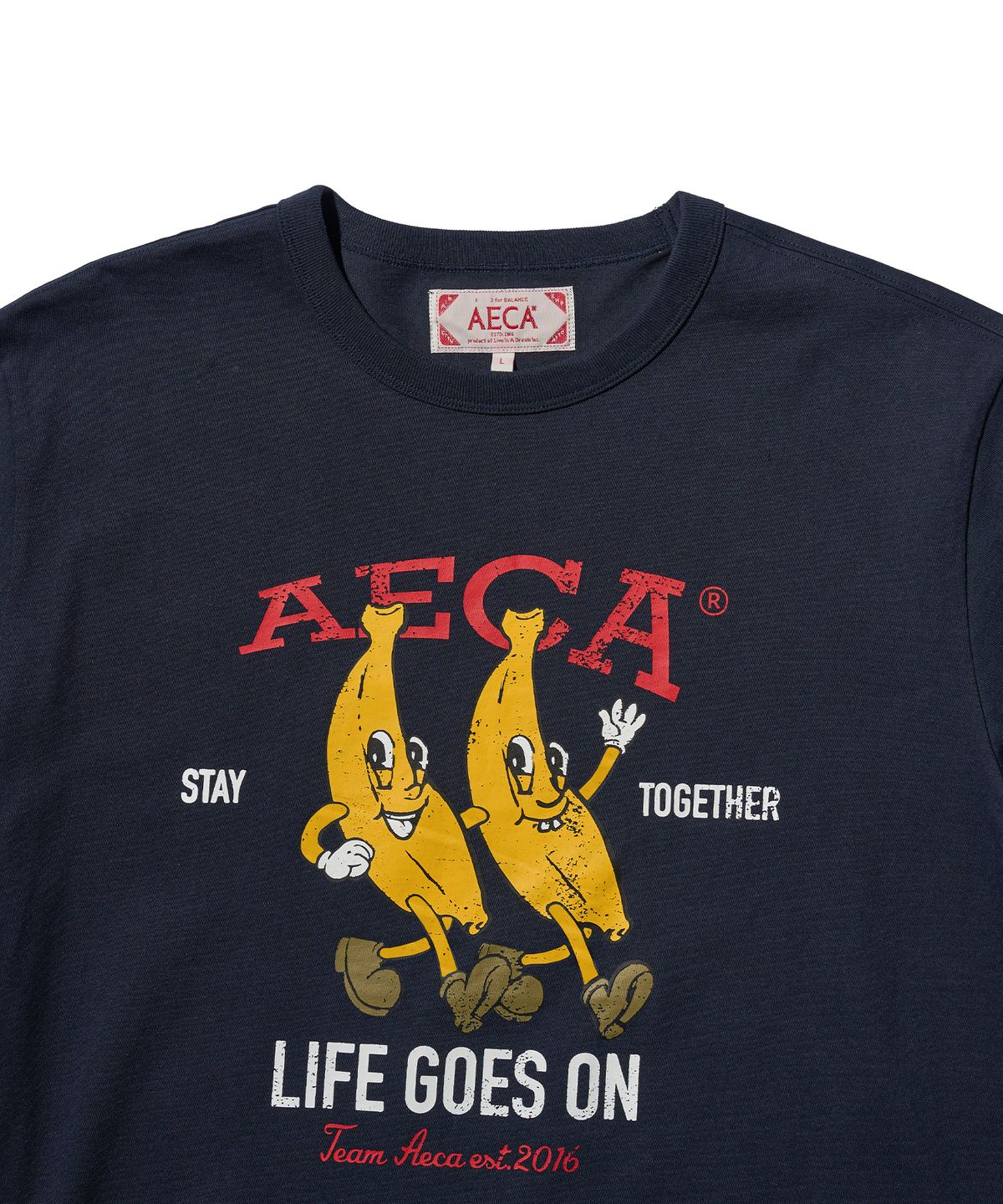 에이카화이트(AECA) STAY TOGETHER HALF SLEEVE-NAVY