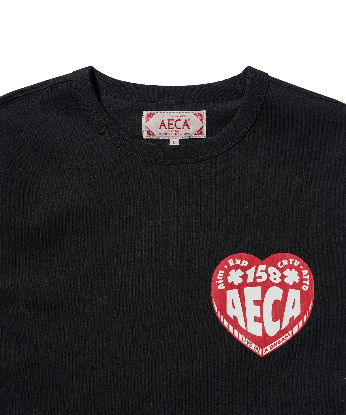 에이카화이트(AECA) AECA LOVE HALF SLEEVE-BLACK