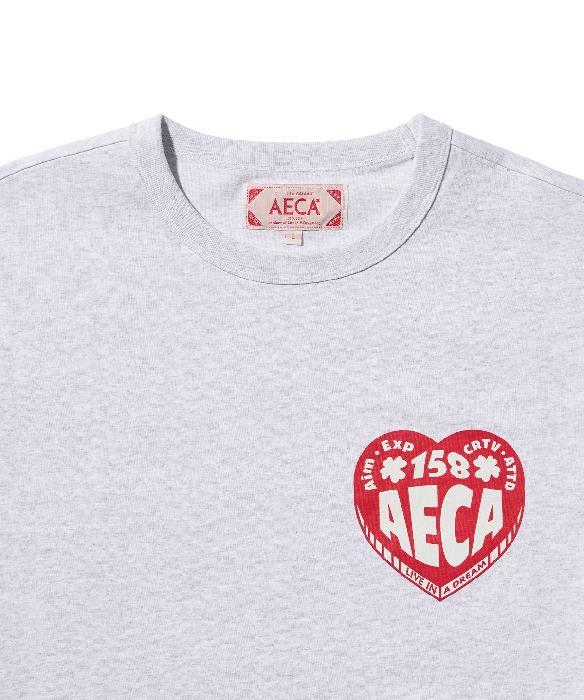 에이카화이트(AECA) AECA LOVE HALF SLEEVE-LIGHT GREY
