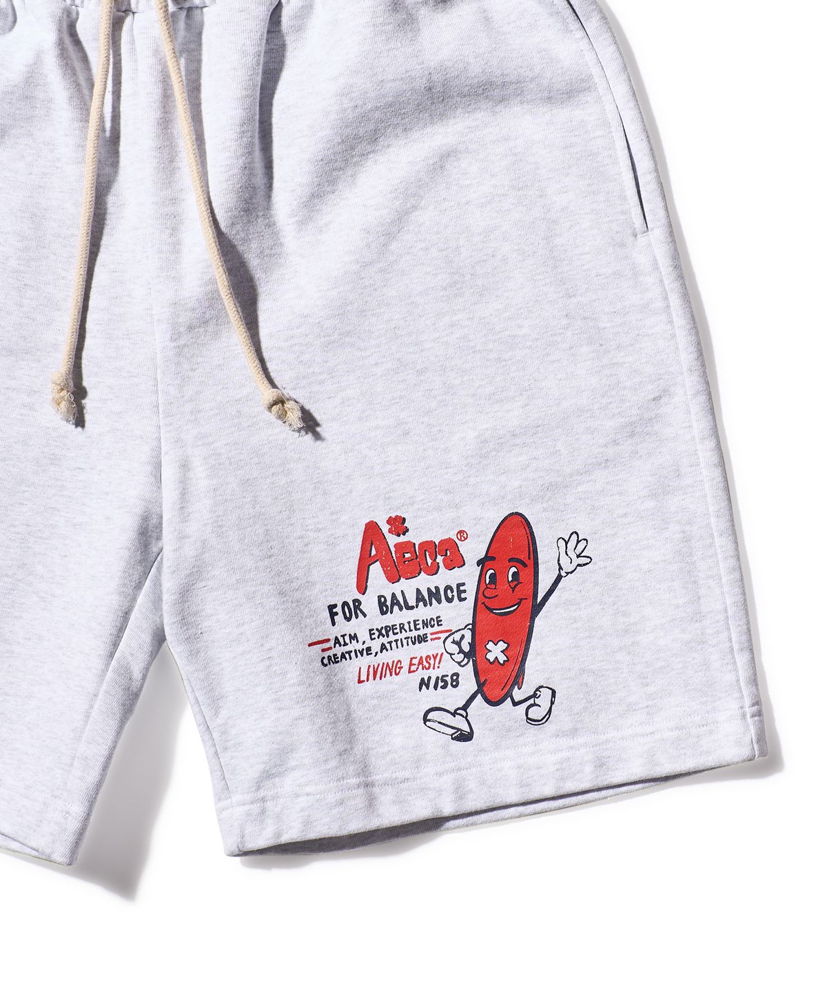 에이카화이트(AECA) CLOVER BOY SURFER SWEAT SHORTS-LIGHT GREY