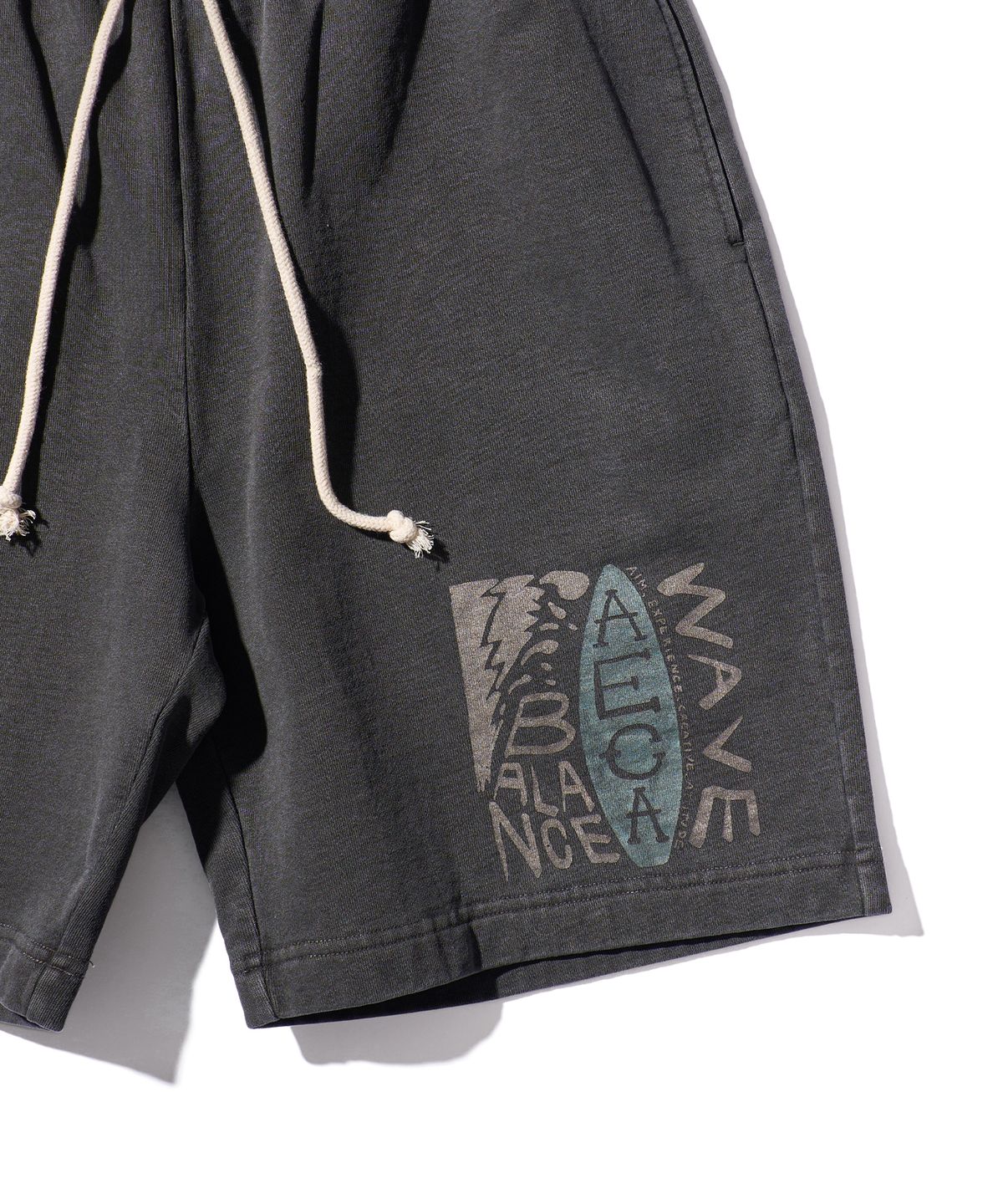 에이카화이트(AECA) BALANCE WAVE SWEAT SHORTS-WASHED CHARCOAL