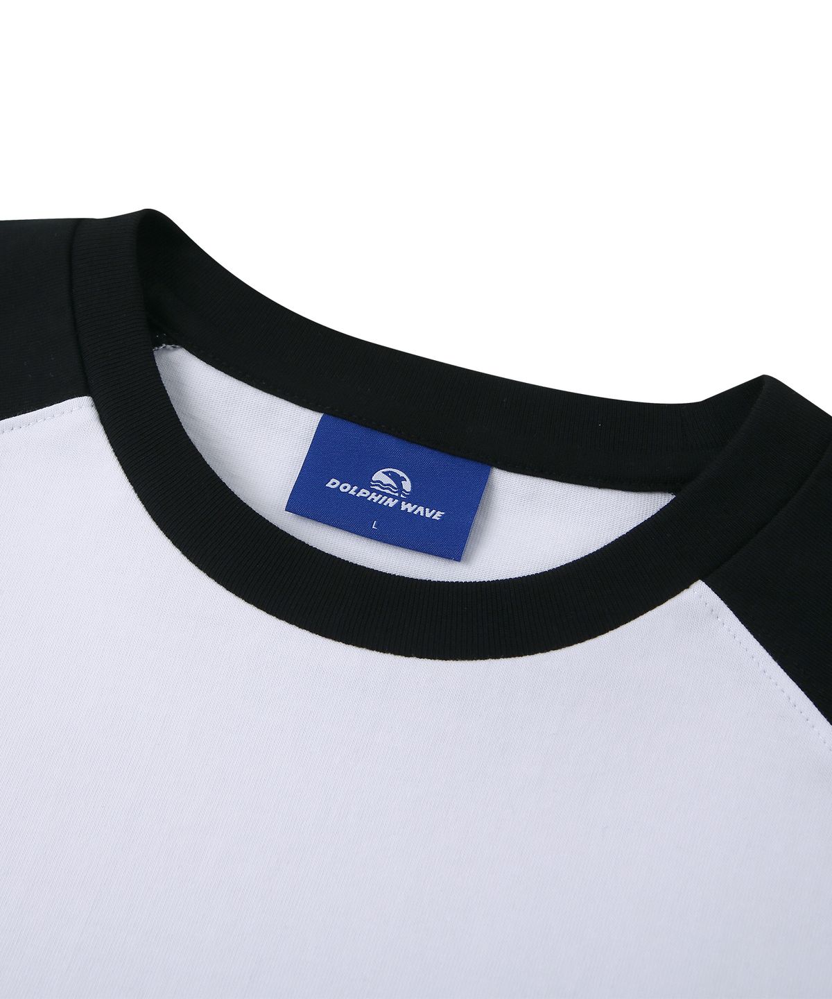 돌핀웨이브어패럴(DOLPHIN WAVE APPAREL) 돌핀 실리콘프린트 라글란 긴팔티셔츠 블랙