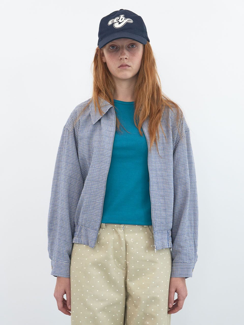 MUSINSA | ENZO BLUES Gingham Check Blue Jacket (Blue)