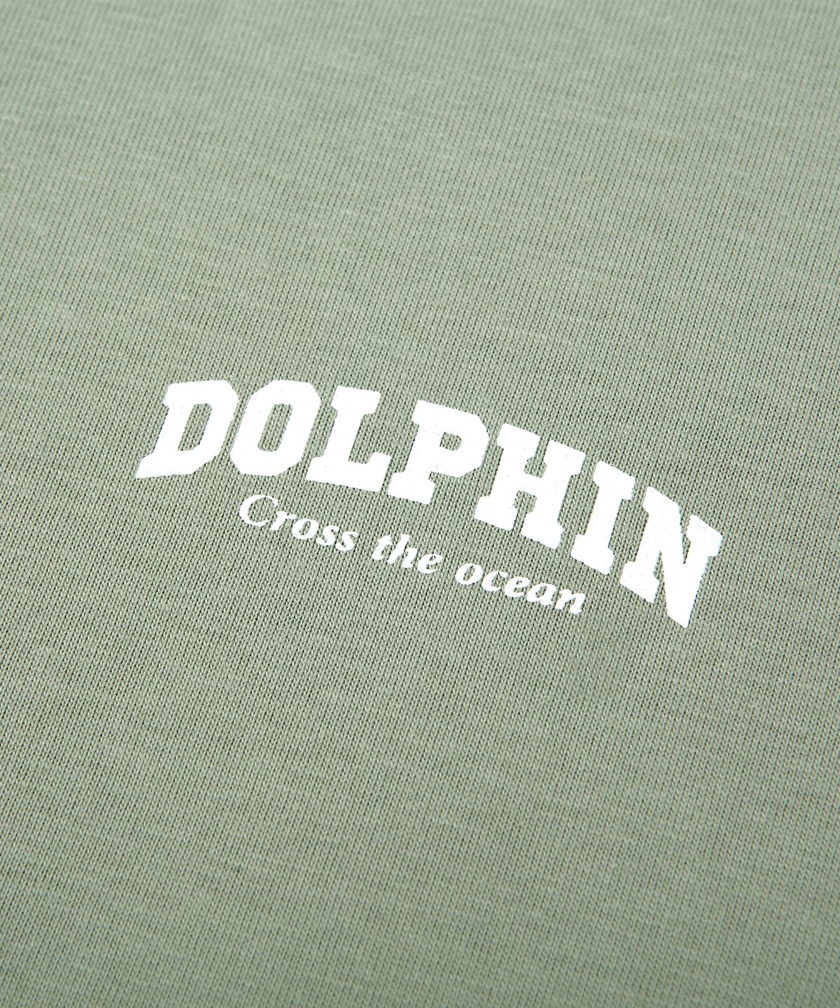 돌핀웨이브어패럴(DOLPHIN WAVE APPAREL) [2팩] 돌핀 아치로고 롱 슬리브 티셔츠 라이트카키 블랙