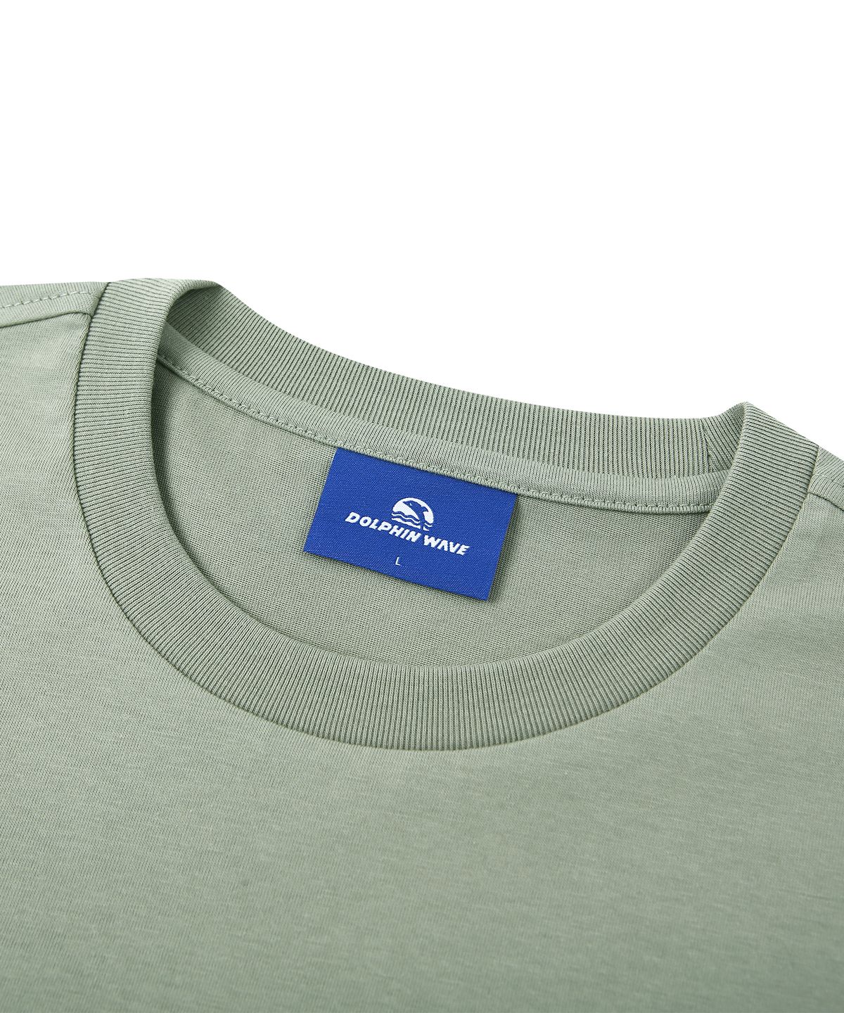 돌핀웨이브어패럴(DOLPHIN WAVE APPAREL) [2팩] 돌핀 아치로고 롱 슬리브 티셔츠 라이트카키 블랙