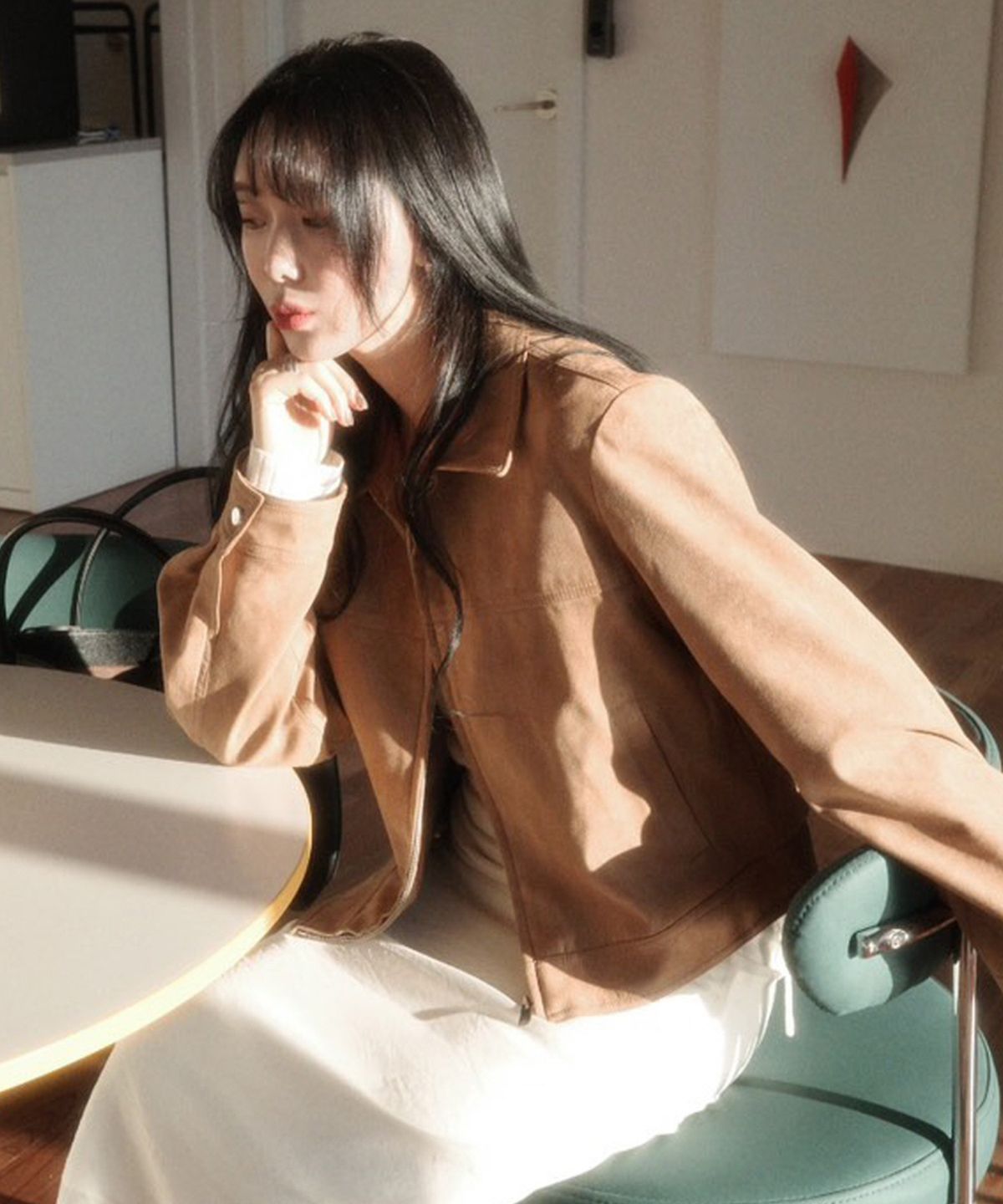 마인드브릿지 우먼(MIND BRIDGE WOMEN) [W][COUTURE]스웨이드 집업 트러커 자켓 - 2color