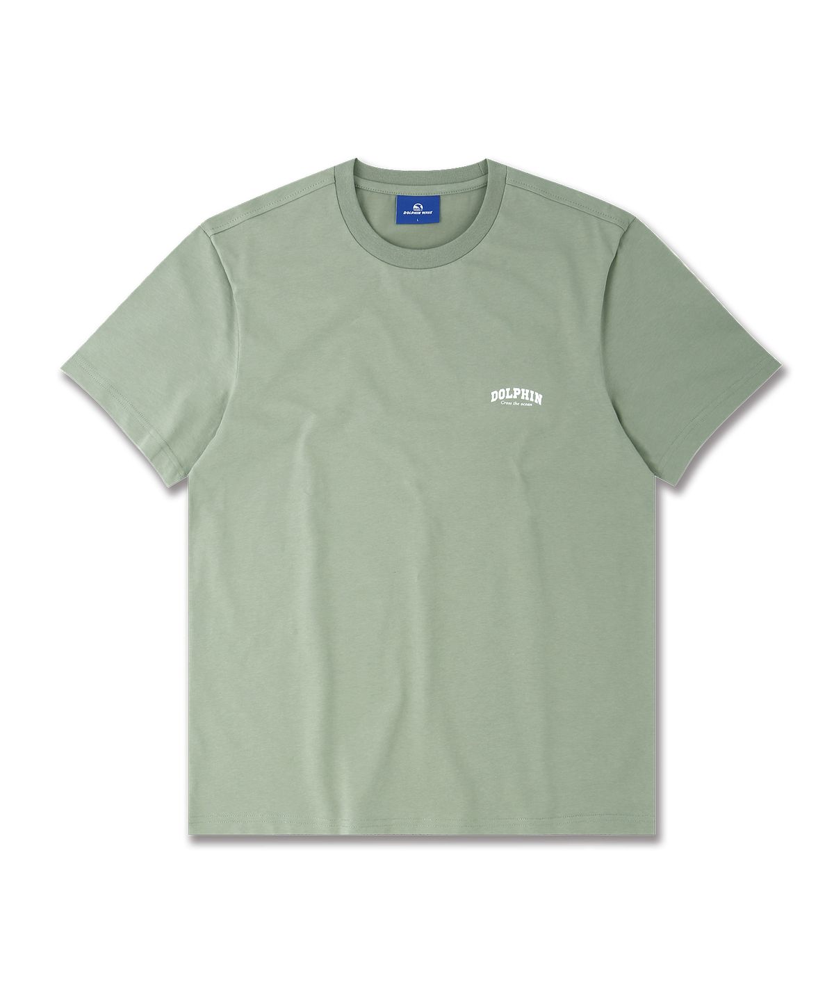 돌핀웨이브어패럴(DOLPHIN WAVE APPAREL) [2팩]돌핀 아치로고 티셔츠 라이트카키 블랙