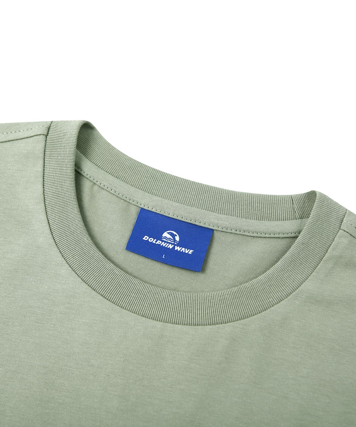 돌핀웨이브어패럴(DOLPHIN WAVE APPAREL) [2팩]돌핀 아치로고 티셔츠 화이트 라이트카키