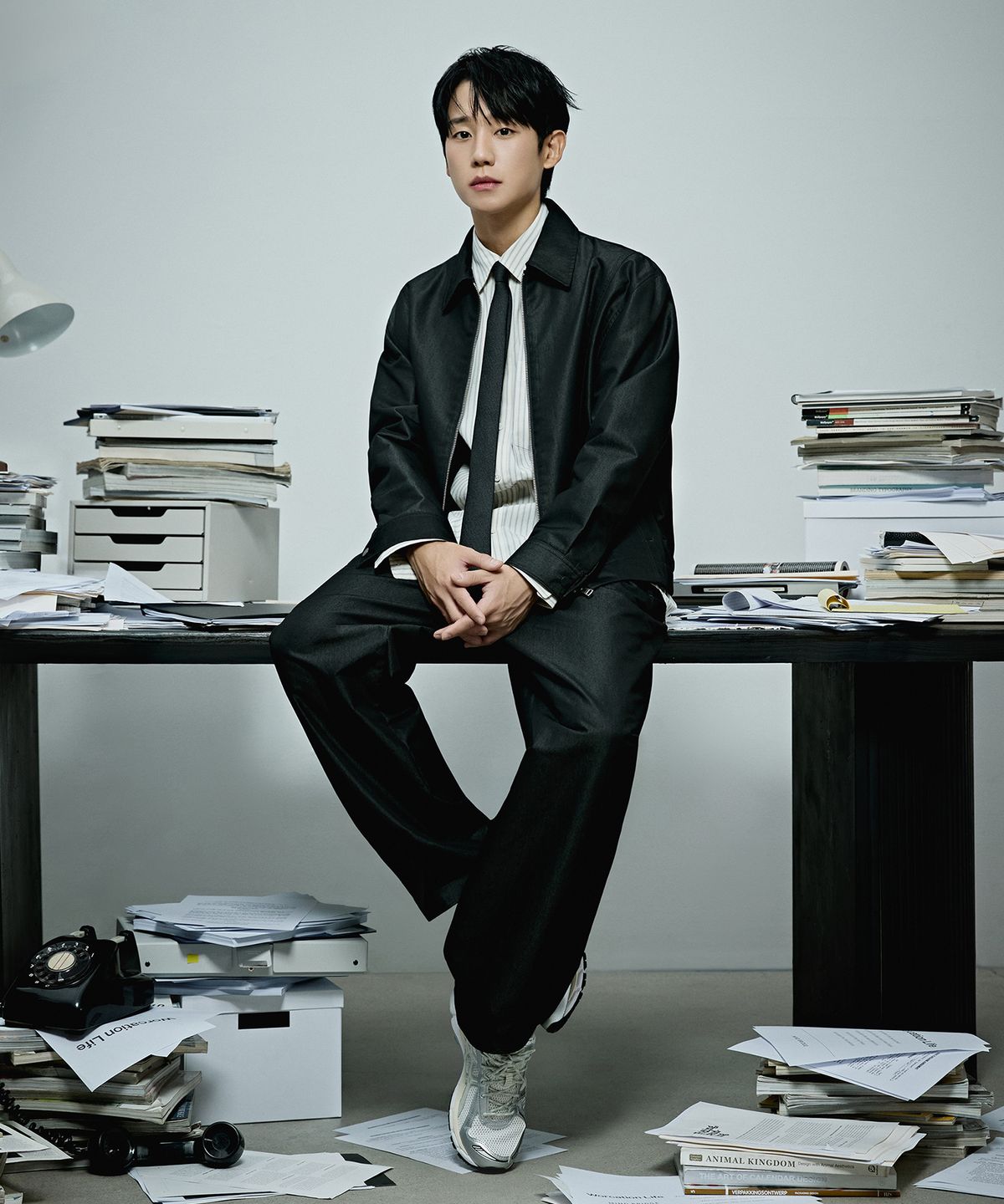 마인드브릿지(MINDBRIDGE) [COUTURE]와이드 원턱 밴딩 팬츠 - 2color