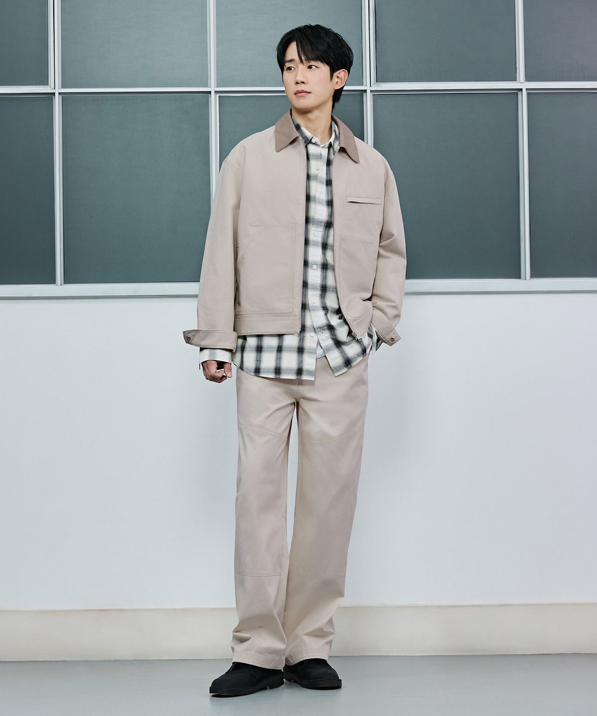 마인드브릿지(MINDBRIDGE) 세미와이드 옥스포드 워크 팬츠 - 2color