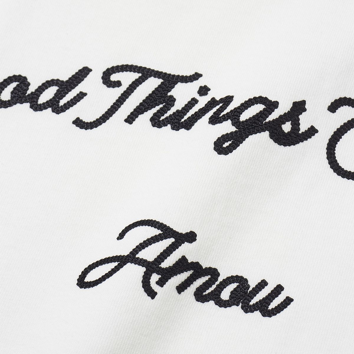 아모우(AMOU) Good things coming arch logo ringer half T-shirts white
