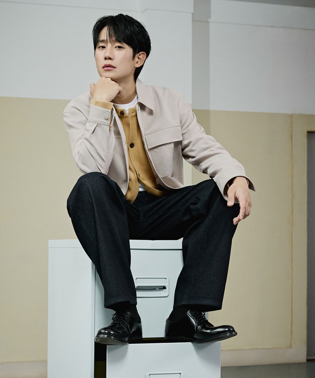 마인드브릿지(MINDBRIDGE) 와이드 로우 데님 팬츠