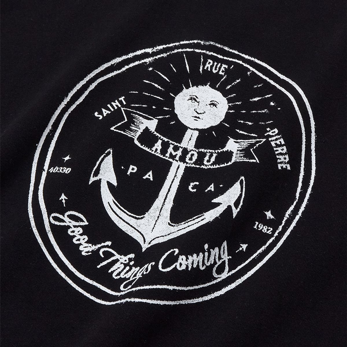 아모우(AMOU) Anchor Ringer T-shirts black