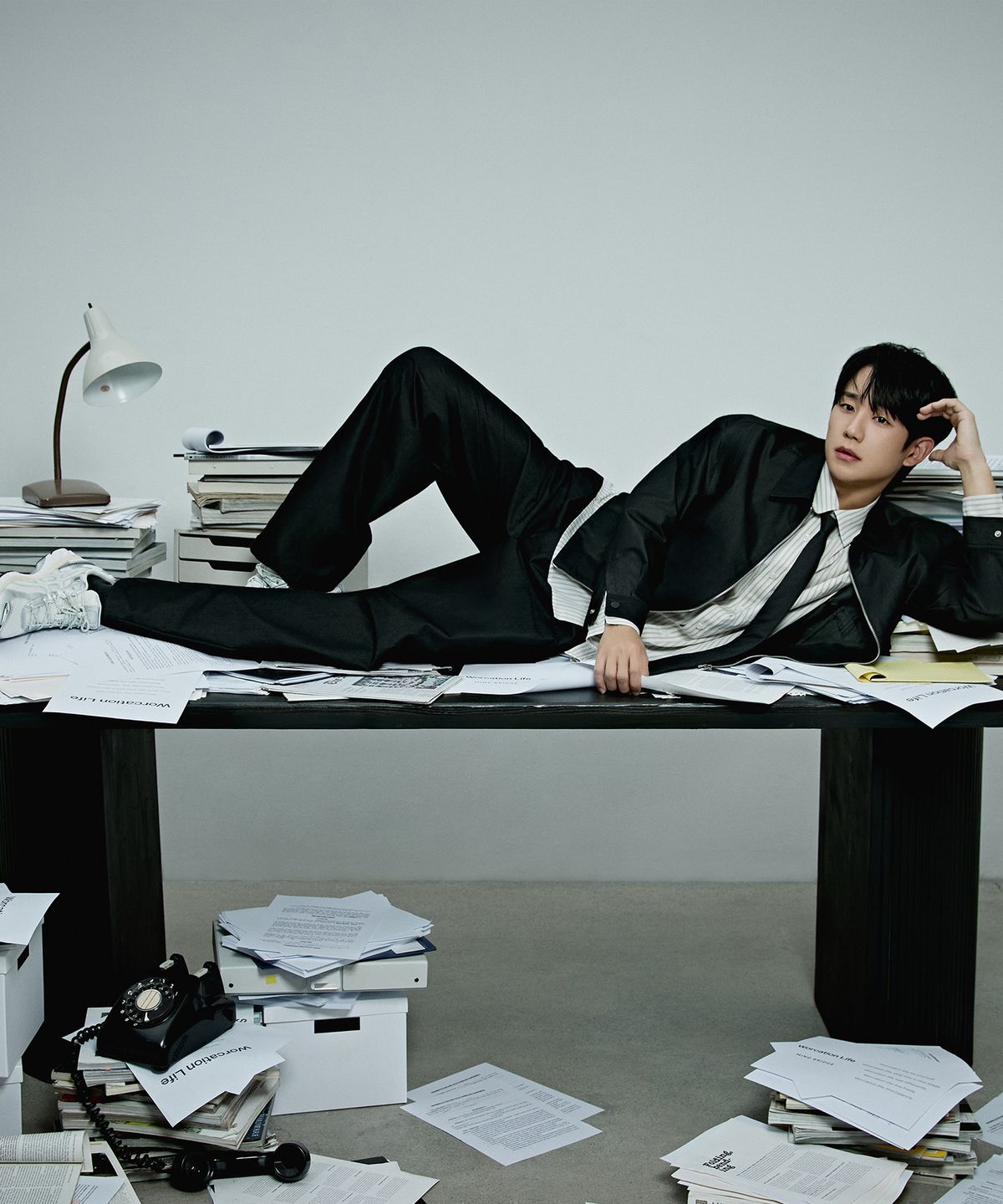 마인드브릿지(MINDBRIDGE) [COUTURE]미니멀 세미오버핏 블루종 - 2color