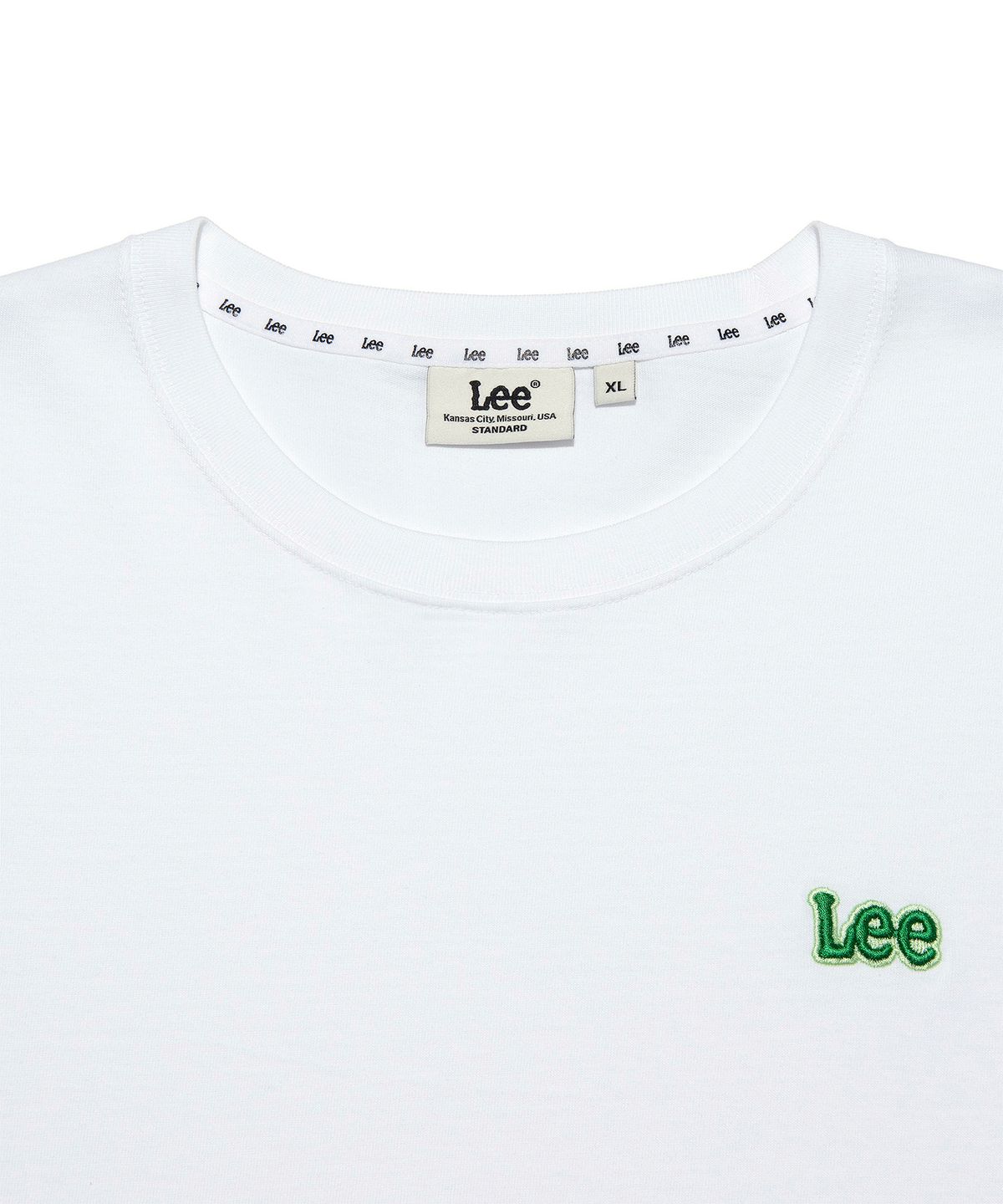 리(LEE) 스몰 트위치 로고 긴팔 티셔츠 화이트