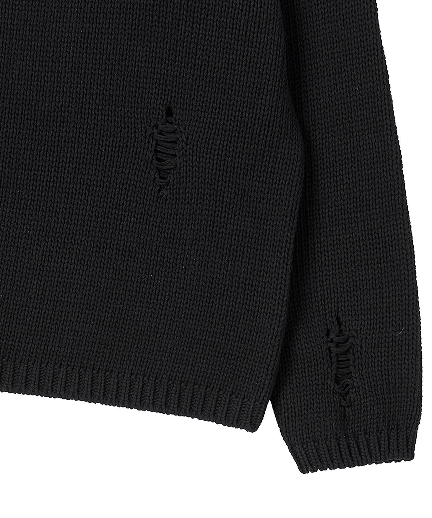 BEYOND CLOSET♥cotton damaged detail henley knit Designer fashion, Seoul-fully created | W Concept