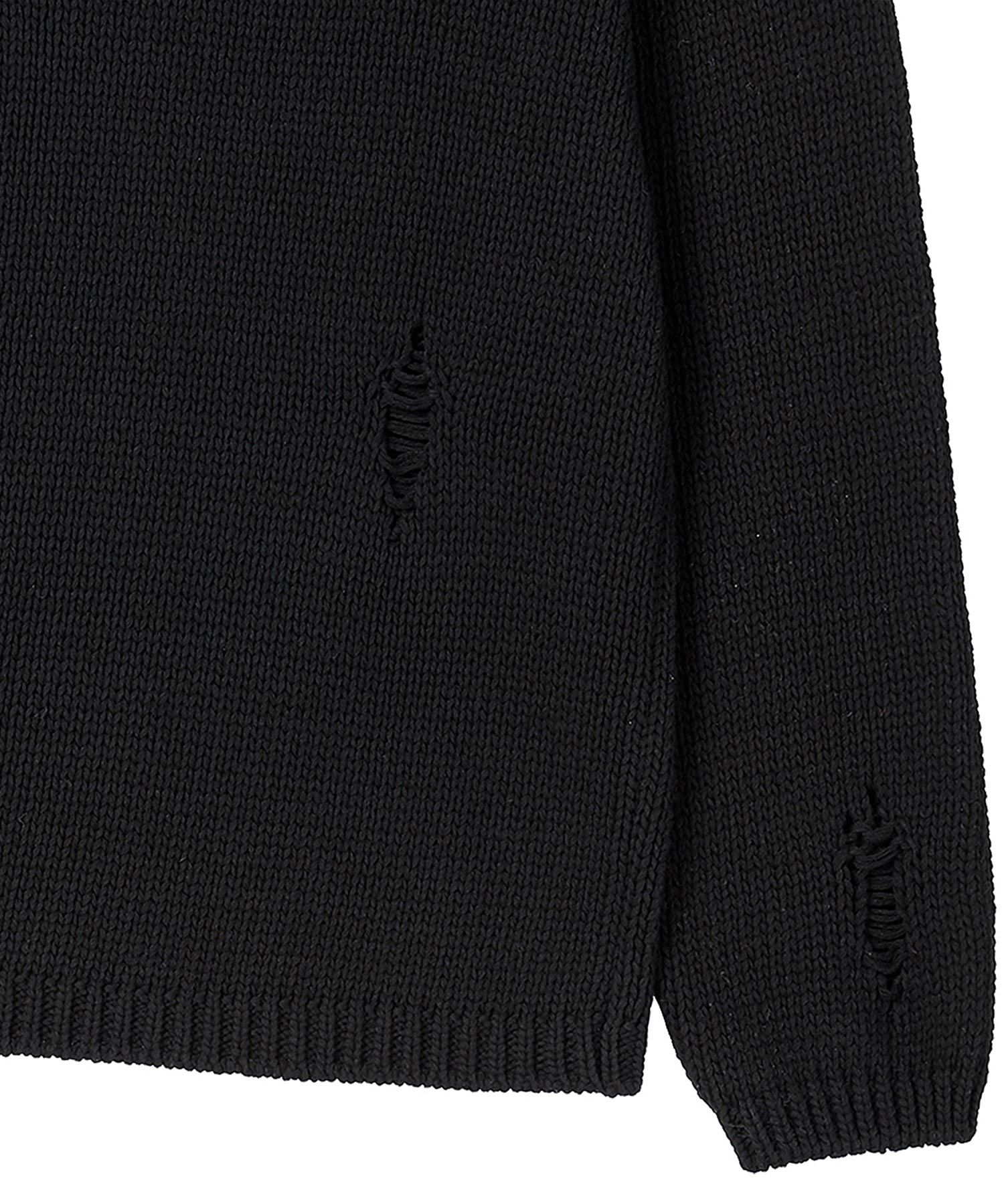 BEYOND CLOSET♥cotton damaged detail henley knit Designer fashion, Seoul-fully created | W Concept