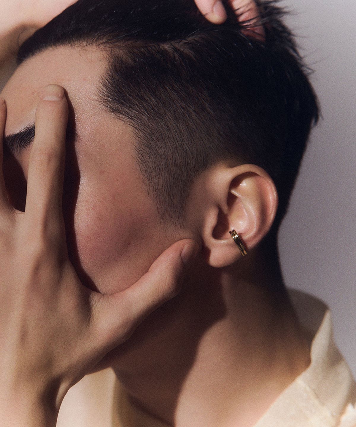 휴스타드(HUSTAD) 231 LEAF GOLD EARCUFF_ 925 실버 / 14k 골드 이어커프