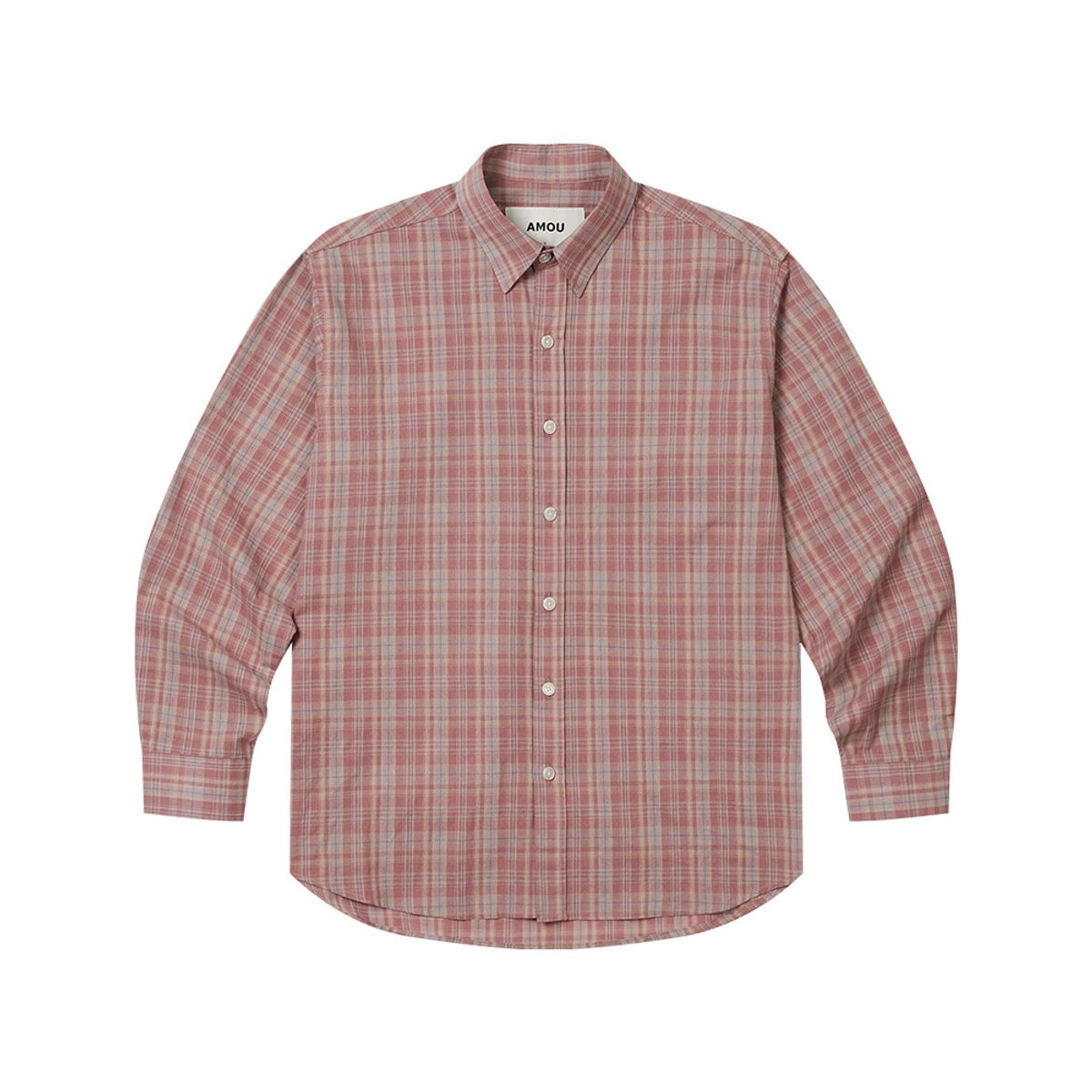 아모우(AMOU) 60s vintage check shirts red