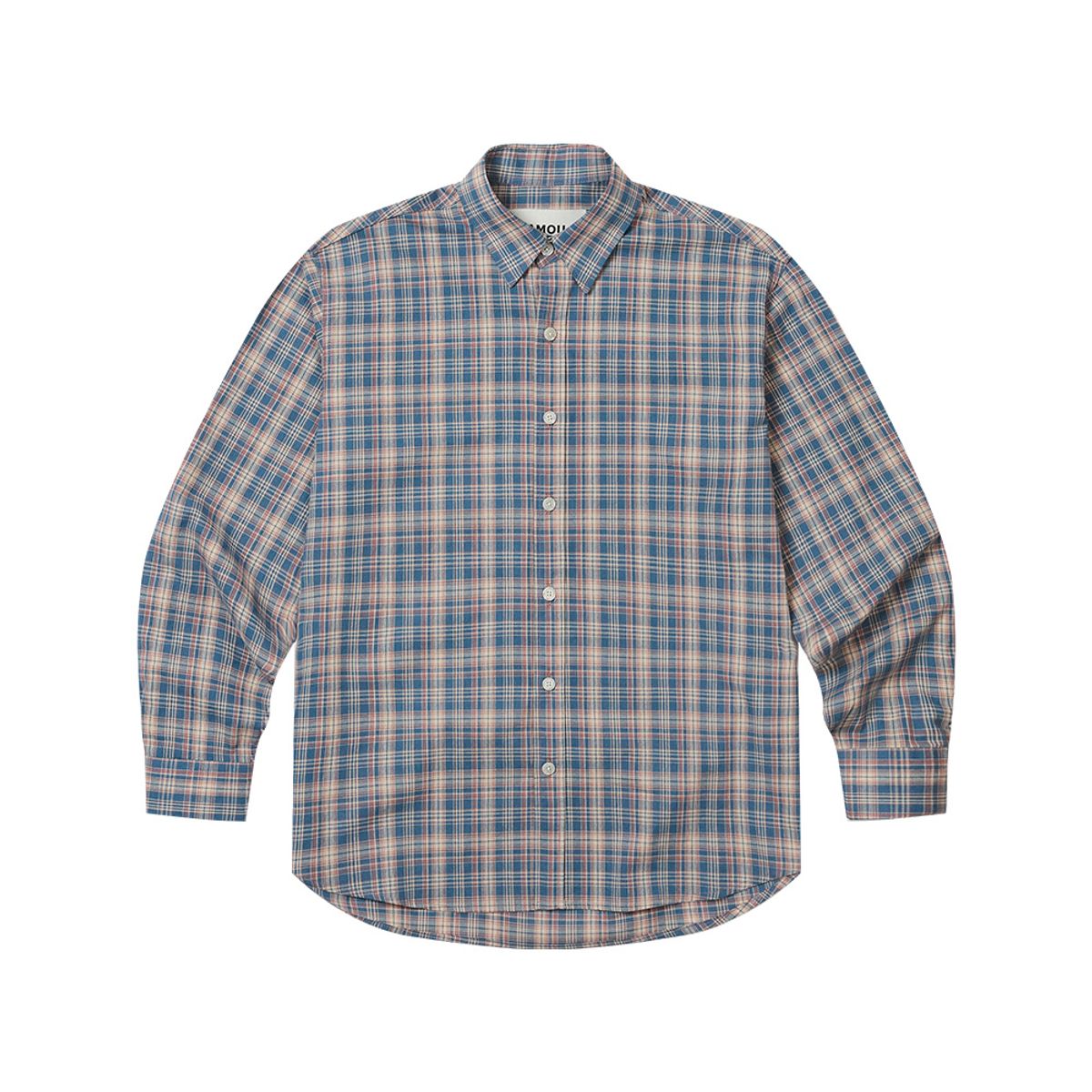 아모우(AMOU) 60s vintage check shirts blue