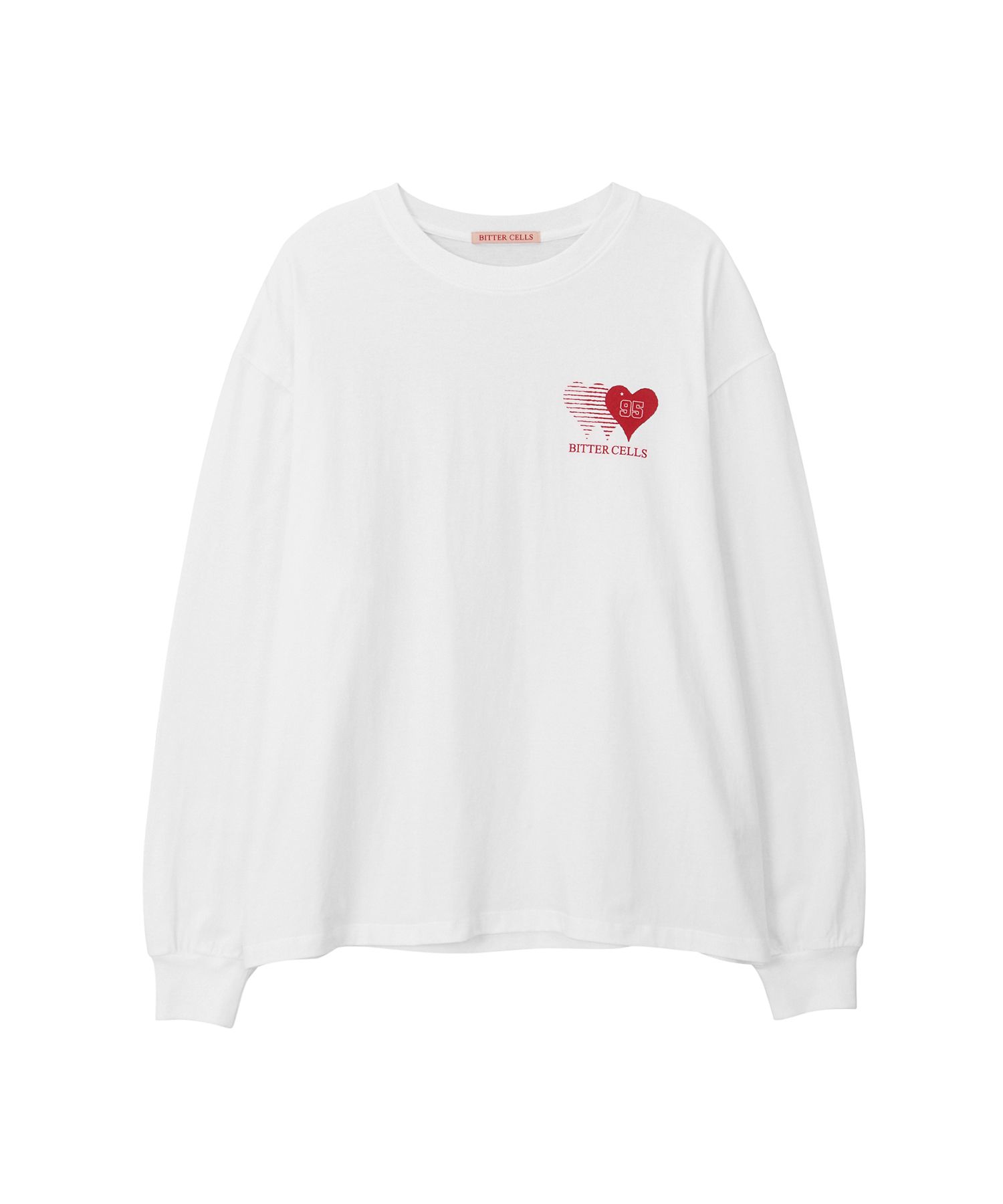 MUSINSA | BITTERCELLS Sporty Heart Long Sleeve-Ivory