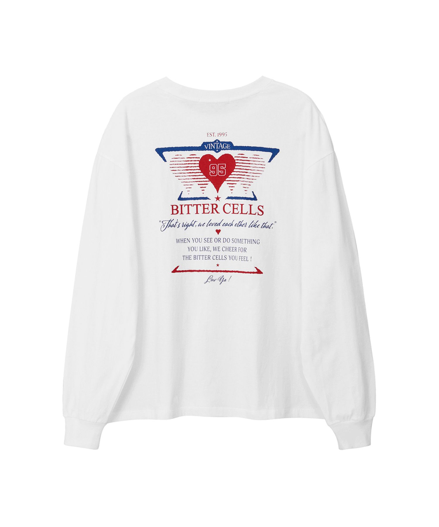 MUSINSA | BITTERCELLS Sporty Heart Long Sleeve-Ivory