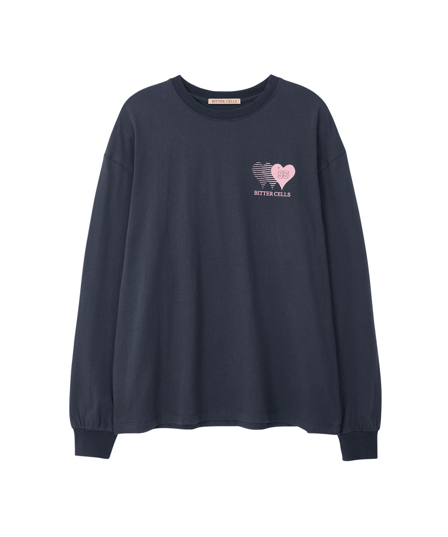 【BITTER CELLS】Sporty Heart Long Sleeve★送料・関税込 MUSINSA公式 | BITTERCELLS Sporty Heart Long Sleeve-Charcoal