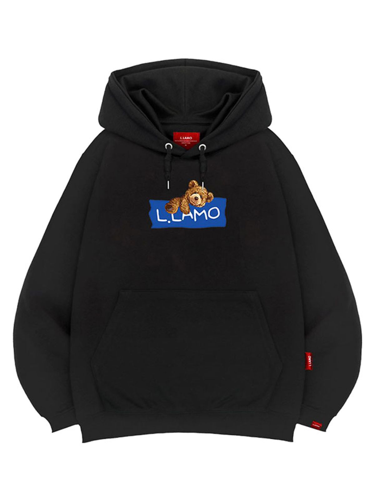 엘라모(LLAMO) 라벨베어 후드티 남녀공용 빅사이즈 M~4XL