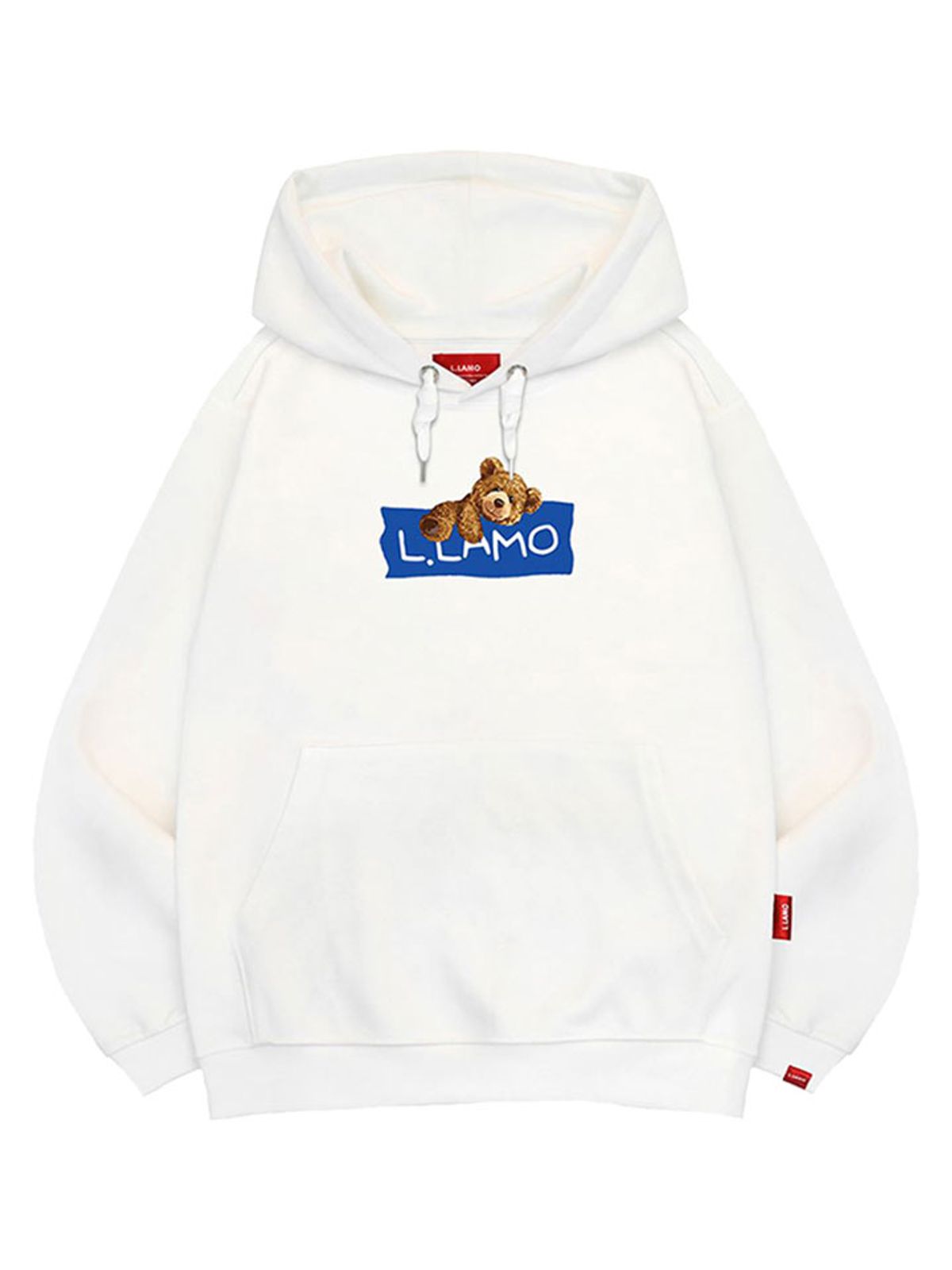 엘라모(LLAMO) 라벨베어 후드티 남녀공용 빅사이즈 M~4XL