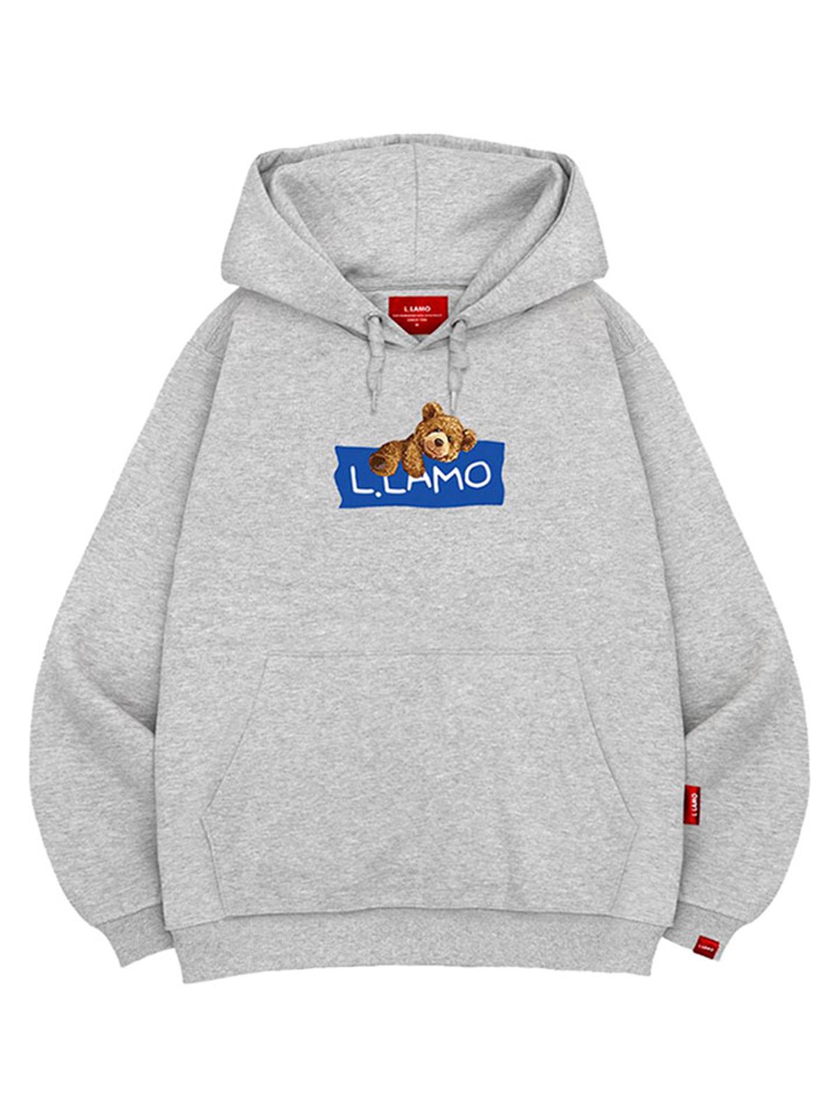 엘라모(LLAMO) 라벨베어 후드티 남녀공용 빅사이즈 M~4XL