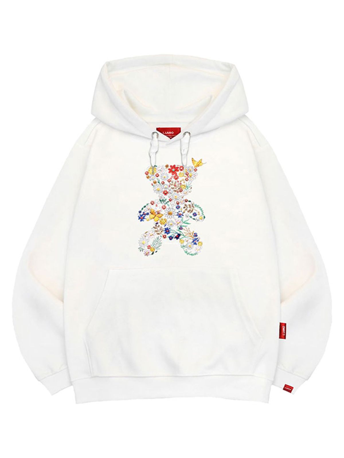 엘라모(LLAMO) 플라워베어 후드티 남녀공용 빅사이즈 M~4XL