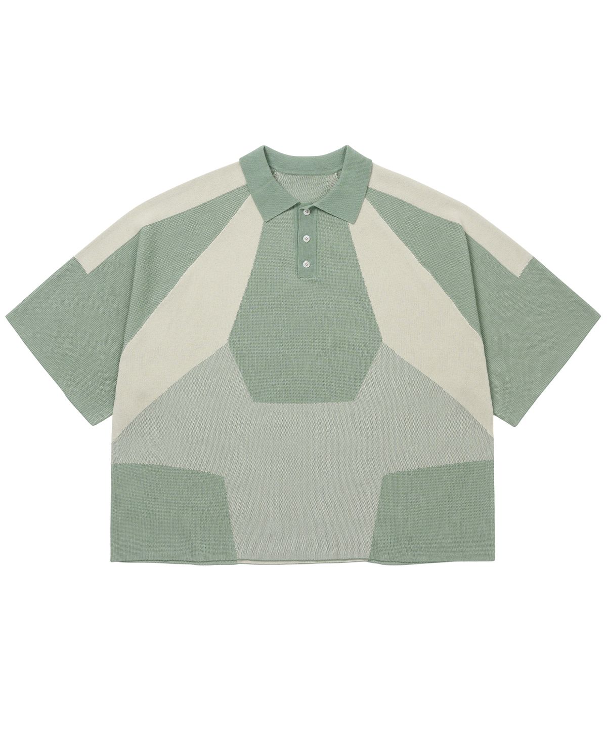 아조바이아조(AJOBYAJO) Paneled Two-Tone Polo Shirt [MINT]