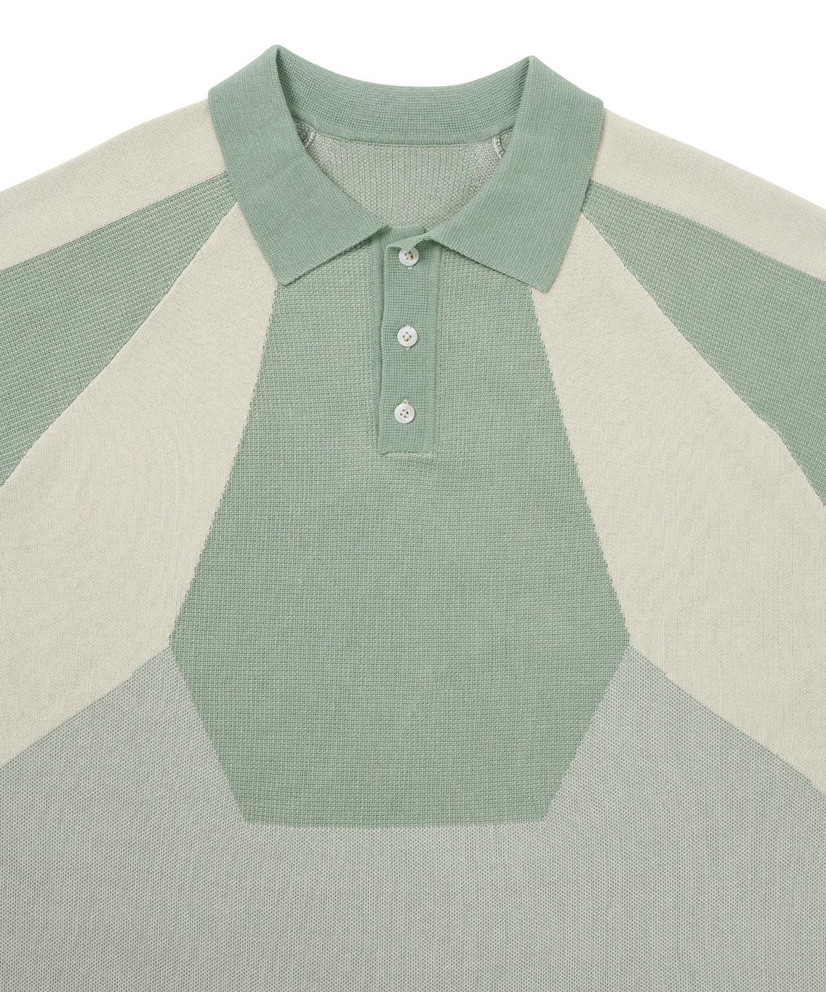 아조바이아조(AJOBYAJO) Paneled Two-Tone Polo Shirt [MINT]