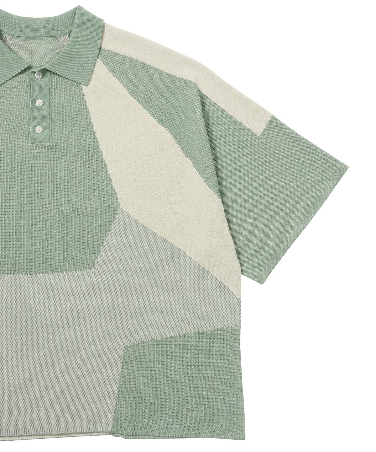 아조바이아조(AJOBYAJO) Paneled Two-Tone Polo Shirt [MINT]