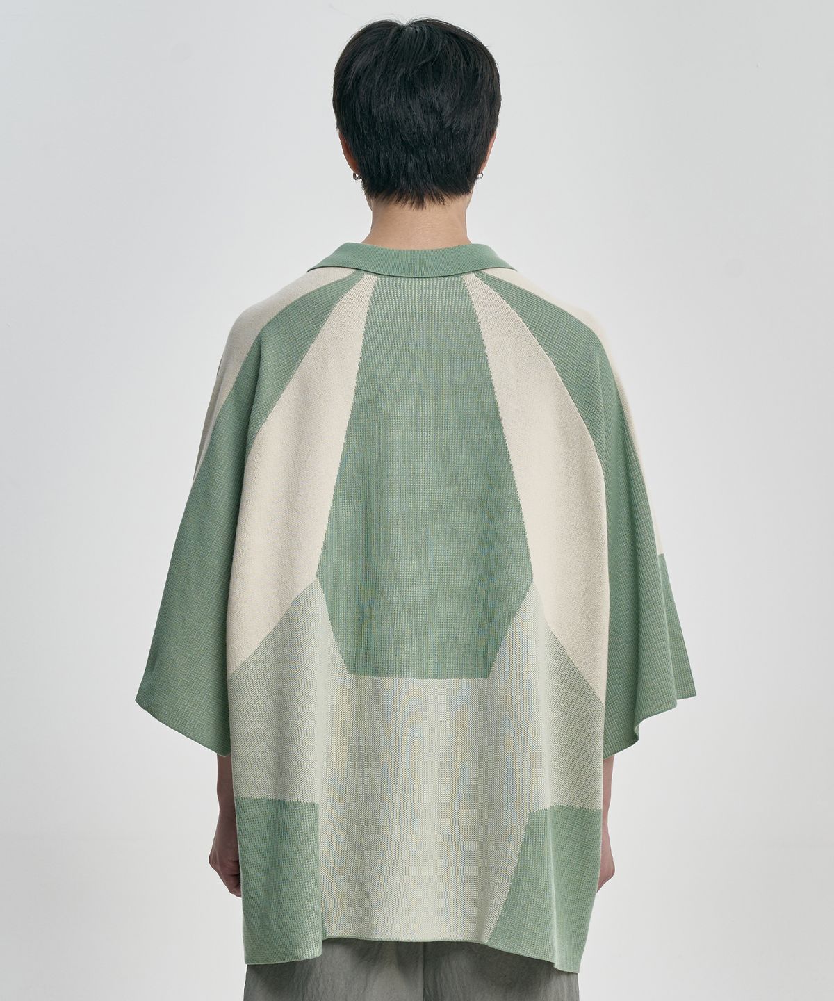 아조바이아조(AJOBYAJO) Paneled Two-Tone Polo Shirt [MINT]
