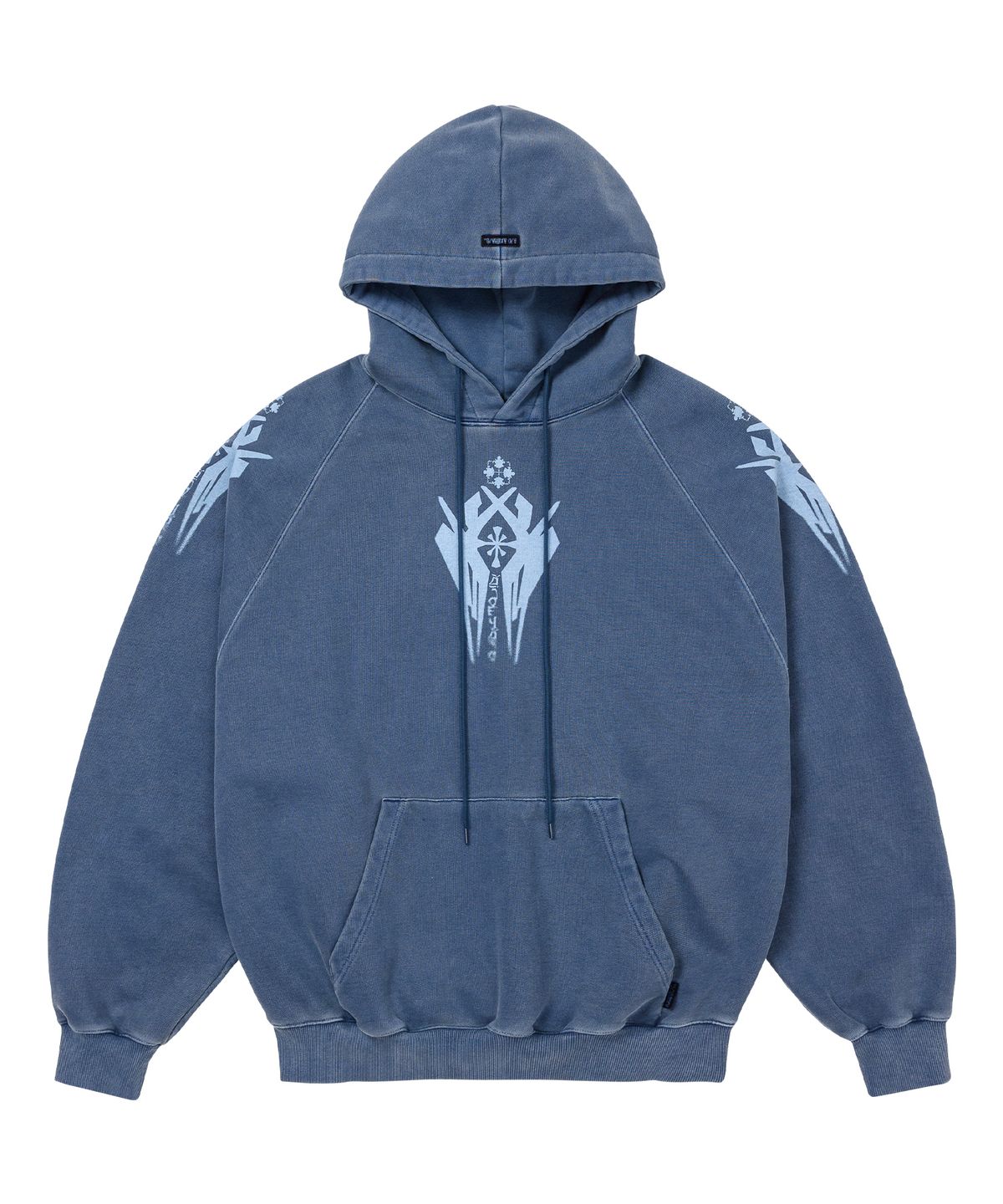 아조바이아조(AJOBYAJO) Cross Symbol Raglan Hoodie [BLUE]