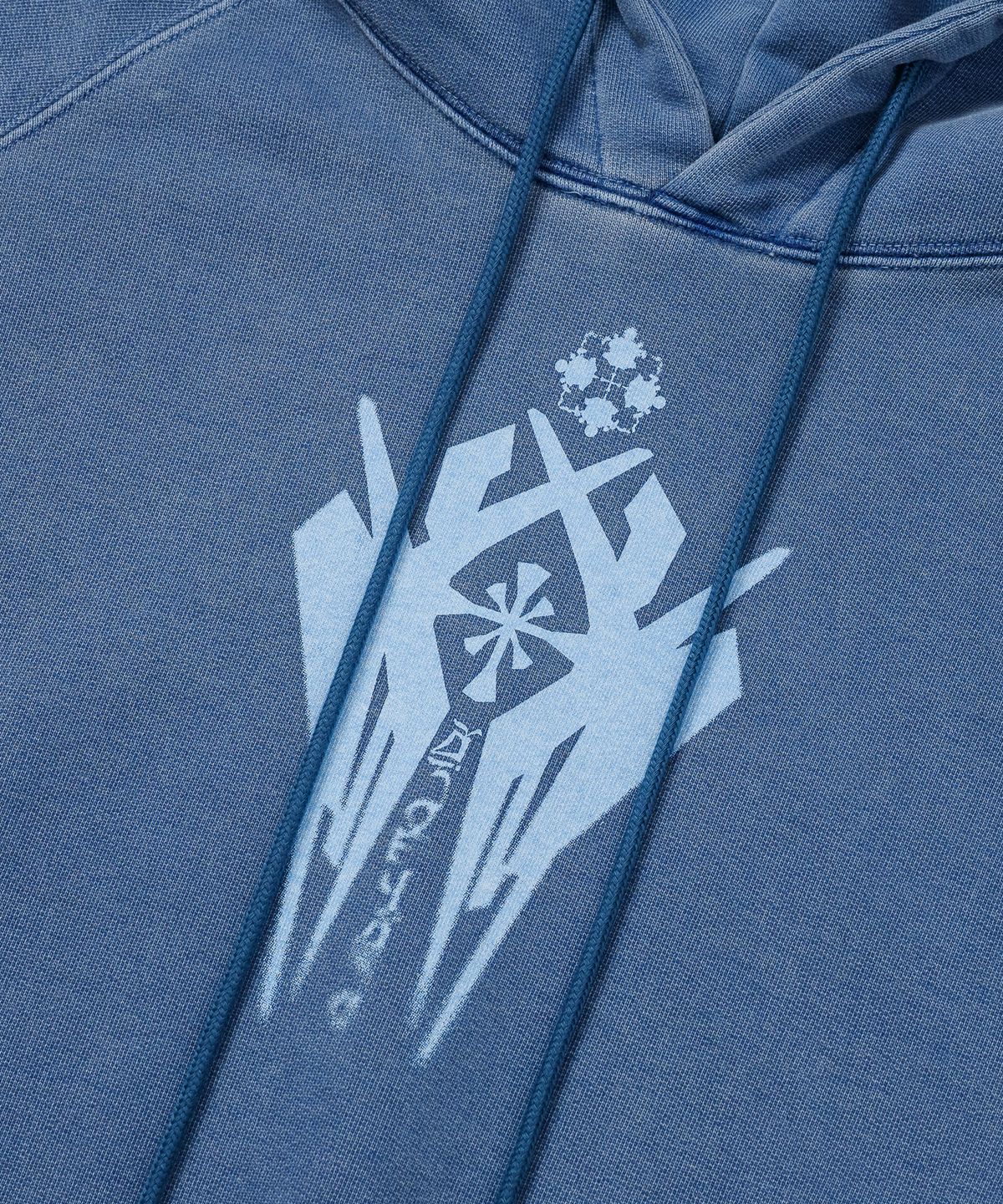 아조바이아조(AJOBYAJO) Cross Symbol Raglan Hoodie [BLUE]